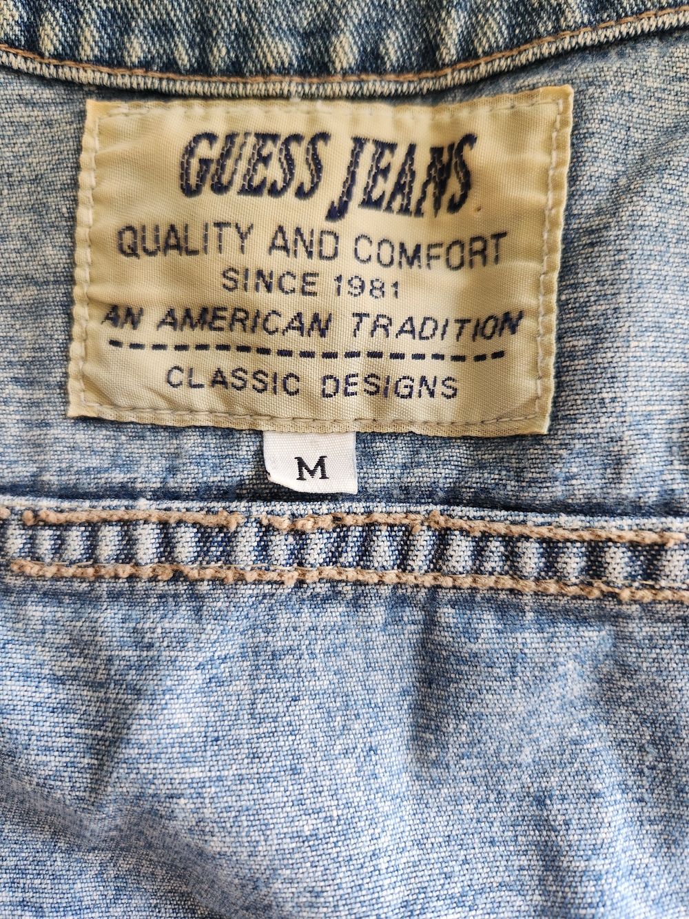 Guess Light Blue Denim Vest with Logo Patch - Picture 4 of 5